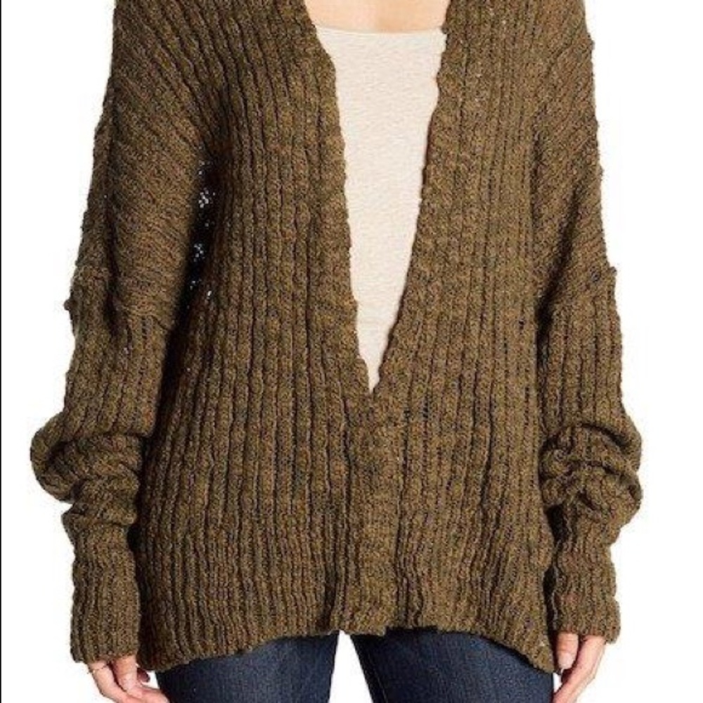 NWT Free People Fun Times Chunky-Knit Cardigan